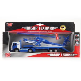 Трейлер "Технопарк" Милиция/Полиция С Вертолетом Металл. Инерц. Свет+Звук В Русс. Кор. В Кор.2*24Шт Трейлер "Технопарк" Милиция/Полиция С Вертолетом Металл. Инерц. Свет+Звук В Русс. Кор. В Кор.2*24Шт