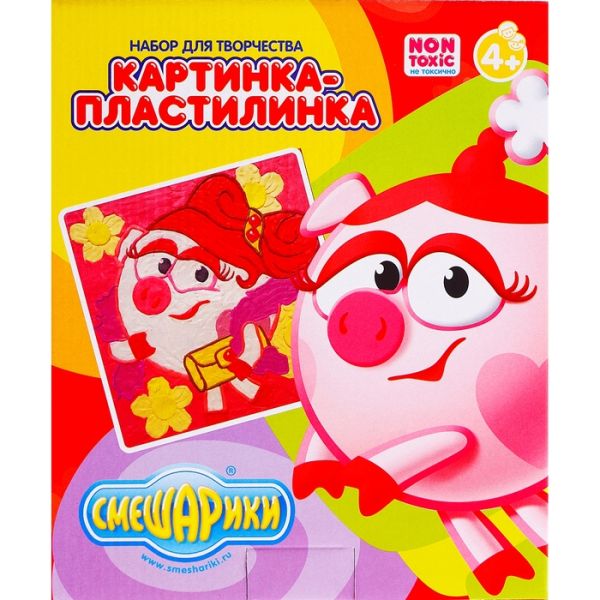 Картинка-пластилинка СМЕШАРИКИ (Нюша), в наборе: пластилин 10 цветов, стек, картинка 18,5*5*22,5 см Картинка-пластилинка СМЕШАРИКИ (Нюша), в наборе: пластилин 10 цветов, стек, картинка 18,5*5*22,5 см