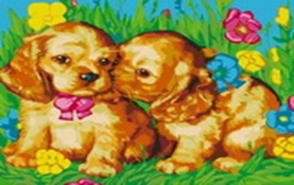 

Живопись на холсте. Размер 30*40 см.. Щенки на поляне (010-CE )