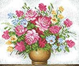 Наборы для вышивания с водорастворимым рисунком на канве. Букет (7520-РК ) Наборы для вышивания с водорастворимым рисунком на канве. Букет (7520-РК )