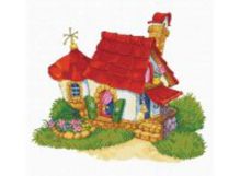Наборы для вышивания с водорастворимым рисунком на канве. Домик (7535-РК )