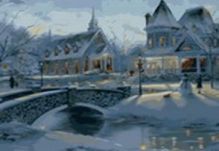 Живопись на холсте.Размер 40*50 см.. Зимние усадьбы (011-CG )