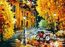 Живопись на цветном холсте 50*60 . Город (1005-AL-C)
