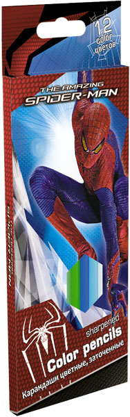 SM4U-12S-1P-12 Карандаши, 12 цв. Коробка раздвижная, европодвес Spider-man SM4U-12S-1P-12 Карандаши, 12 цв. Коробка раздвижная, европодвес Spider-man