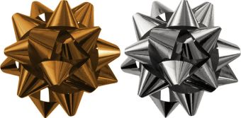 STR15-80GS-H2 Бант-звезда, 2 штуки в PP пакете с подвесом диаметр 80 мм, Цвета: золотой, серебряный, эффект - металлизированное покрытие упак. 48/96 STR15-80GS-H2 Бант-звезда, 2 штуки в PP пакете с подвесом диаметр 80 мм, Цвета: золотой, серебряный, эффект - металлизированное покрытие упак. 48/96