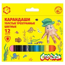 Набор цветн.каранд Каляка-Маляка 12 цв. трехгранные с заточкой толстые