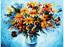 Живопись на холсте 30*40 см. Разноцветные ромашки (012-AS)