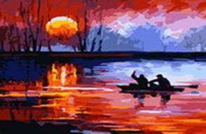Живопись на холсте 40*50 см. Рыбалка на закате (543-CG) Живопись на холсте 40*50 см. Рыбалка на закате (543-CG)