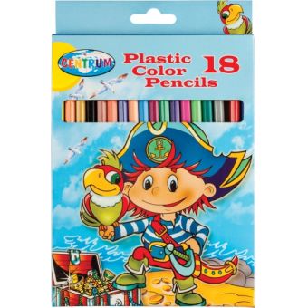 Карандаши цветные пластиковые PIRATE, 18 цветов, длина 177мм, картонняа упаковка Карандаши цветные пластиковые PIRATE, 18 цветов, длина 177мм, картонняа упаковка