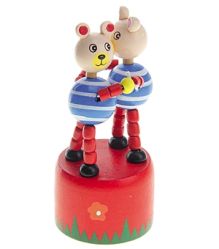 ДЕРЕВЯННАЯ ИГРУШКА. ДЕРГУНЧИК "ДВА МЕДВЕДЯ" (спайка по 12 шт.)(Арт. ИД-1310)