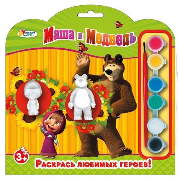 НАБОР-РАСКРАСКА "MULTIART" 2 ФИГУРКИ (МАША И МЕДВЕДЬ), КИСТОЧКА, КРАСКИ НА КАРТ. в кор.4*15шт НАБОР-РАСКРАСКА "MULTIART" 2 ФИГУРКИ (МАША И МЕДВЕДЬ), КИСТОЧКА, КРАСКИ НА КАРТ. в кор.4*15шт