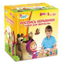 КРУЖКА КЕРАМИЧ. "MULTIART" С РИС. "МАША И МЕДВЕДЬ" (КРАСКИ+КИСТОЧКА) В РУСС. КОР. в кор.48шт