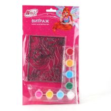 ВИТРАЖ "MULTIART" WINX С КРАСКАМИ И КИСТЬЮ, 2 В АССОРТ. В ПАК. в кор.4*48шт