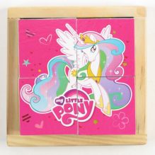 ДЕР. ИГРУШКА "ИГРАЕМ ВМЕСТЕ" КУБИКИ MY LITTLE PONY (4 КУБИКА) в кор.48шт