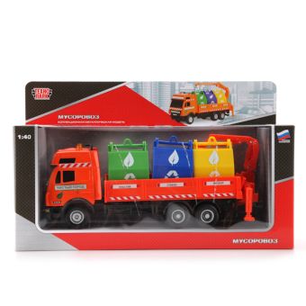 МУСОРОВОЗ "ТЕХНОПАРК" МЕТАЛЛ. 1:40 В РУСС. КОР. в кор.2*8шт МУСОРОВОЗ "ТЕХНОПАРК" МЕТАЛЛ. 1:40 В РУСС. КОР. в кор.2*8шт