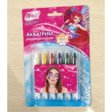 АКВАГРИМ "MULTIART" КАРАНДАШИ ВЫДВИЖНЫЕ, WINX, 6 ЦВЕТОВ НА КАРТ. в кор.4*24шт