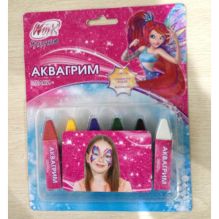 АКВАГРИМ "MULTIART" МЕЛКИ WINX, 6 ЦВЕТОВ НА КАРТ. в кор.4*24шт