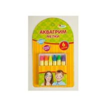 АКВАГРИМ МЕЛКИ "MULTIART" 6 ЦВЕТОВ (НЕОНОВЫЕ ЦВЕТА) НА КАРТ. в кор.3*72шт