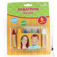 АКВАГРИМ МЕЛКИ "MULTIART" 6 ЦВЕТОВ НА КАРТ. в кор.4*24шт