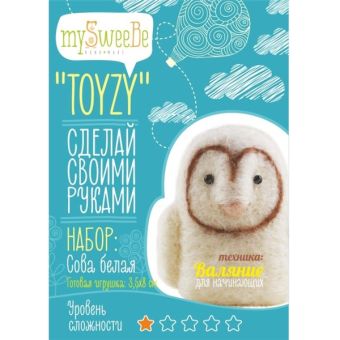 Набор TOYZY "Сова белая" начальный - техника валяние Набор TOYZY "Сова белая" начальный - техника валяние