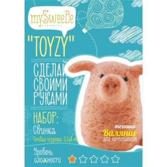 Набор TOYZY "Свинка" начальный - техника валяние Набор TOYZY "Свинка" начальный - техника валяние
