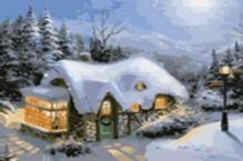 Живопись на холсте 40*50 см. Зимний вечер (831-AB)