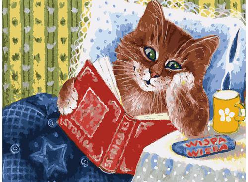 Живопись на холсте 30*40 см. Котик с книжкой (041-AS) Живопись на холсте 30*40 см. Котик с книжкой (041-AS)