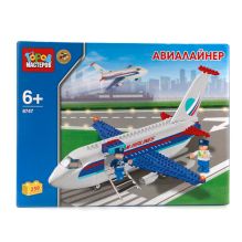 КОНСТРУКТОР "ГОРОД МАСТЕРОВ" АВИАЛАЙНЕР, 259 ДЕТ., в кор.8шт