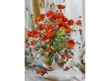 Живопись на холсте 30*40 см. Букет маков (035-AS)