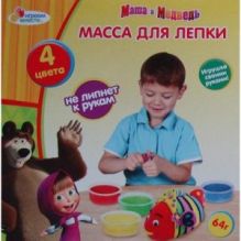 МАССА Д/ЛЕПКИ "MULTIART" "МАША И МЕДВЕДЬ", ЦВЕТ В АССОРТ. (4 ЦВ. Х 16 ГР.) В КОР. в кор.4*18шт