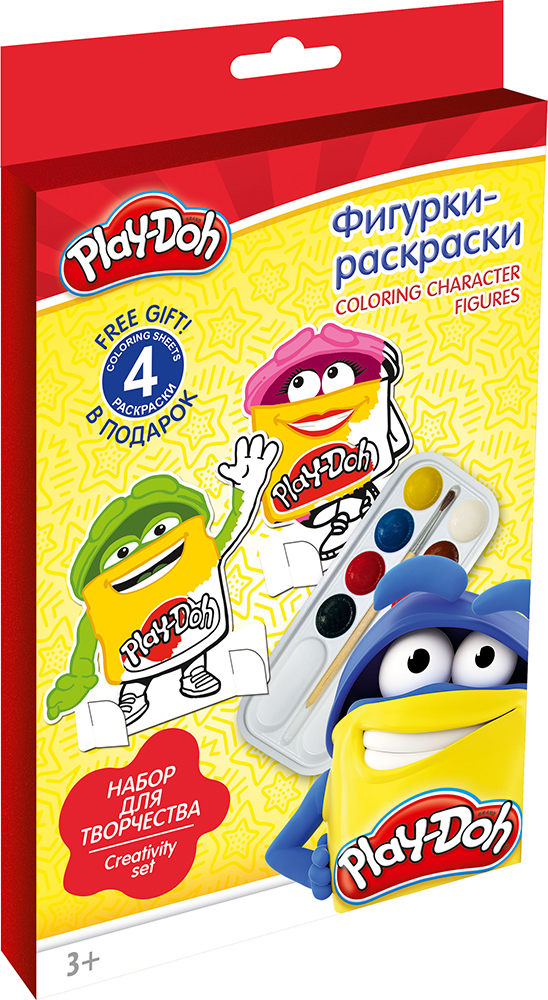 Фигурки-раскраски. Состав набора: 4 фигурки-раскраски + подставки, 4 раскраски, акварельные краски 8 цветов, кисть. Упаковка - картонная коробка с евр Фигурки-раскраски. Состав набора: 4 фигурки-раскраски + подставки, 4 раскраски, акварельные краски 8 цветов, кисть. Упаковка - картонная коробка с евр