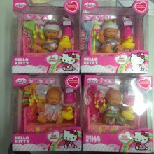 ПУПС "КАРАПУЗ" HELLO KITTY 10СМ, В КРОВАТКЕ, С АКСЕСС., ОДЕЖДА В АССОРТ. В РУСС. КОР. в кор.2*36шт