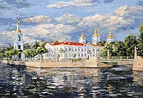 Живопись на холсте 40*50 см. Вид на Никольский собор (097-AB) Живопись на холсте 40*50 см. Вид на Никольский собор (097-AB)