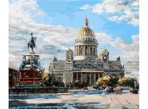 Живопись на цв. холсте 50*60. Исаакиевская площадь (1018-AL-C) Живопись на цв. холсте 50*60. Исаакиевская площадь (1018-AL-C)