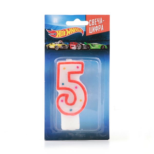 СВЕЧА-ЦИФРА "5" "ВЕСЕЛЫЙ ПРАЗДНИК" HOT WHEELS. НА БЛИСТЕРЕ (РУСС. УП.) в кор.10*16шт СВЕЧА-ЦИФРА "5" "ВЕСЕЛЫЙ ПРАЗДНИК" HOT WHEELS. НА БЛИСТЕРЕ (РУСС. УП.) в кор.10*16шт