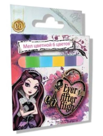 Мелки цветные JUMBO 6 шт "Ever After High" в картонной упаковке с европодвесом Мелки цветные JUMBO 6 шт "Ever After High" в картонной упаковке с европодвесом
