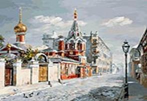 Живопись на холсте 40*50 см. Храм Воскресения Словущего на Арбате (113-AB) Живопись на холсте 40*50 см. Храм Воскресения Словущего на Арбате (113-AB)