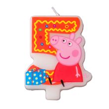 Свеча цифра №5_Peppa Pig
