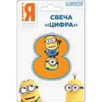 Свеча цифра №8_Миньоны