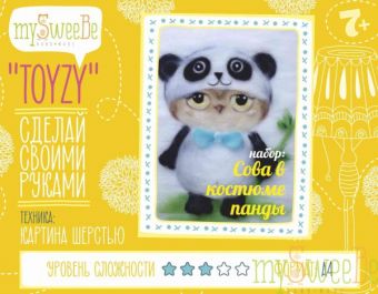 

Набор TOYZY "Сова в костюме панды" - картина из шерсти, формат А4