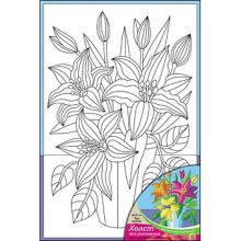 Холст с красками 20х30 см. ТРИ ЛИЛИИ (Арт. Х-0323)