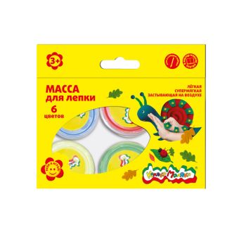 

Масса д/лепки Каляка-Маляка 6 цв. 14 г карт.уп. 3+