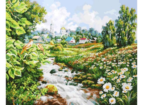Живопись на холсте 40*50 см. Там где поют соловьи (160-АВ) Живопись на холсте 40*50 см. Там где поют соловьи (160-АВ)