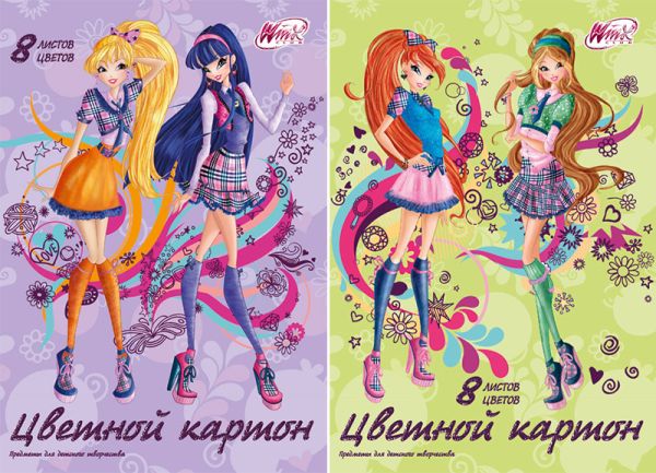 Карт цв д/дет тв 8цв 8л(2 мет) Папка 200*290 WC18/2-EAC Winx Club Карт цв д/дет тв 8цв 8л(2 мет) Папка 200*290 WC18/2-EAC Winx Club