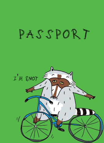 Енот на колесах (обложка на паспорт) азбука на колесах