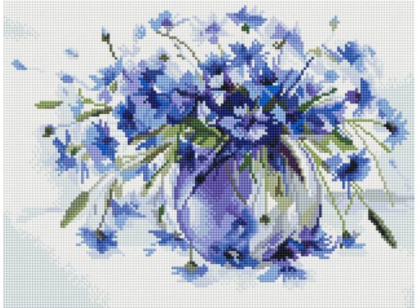 

Мозаика на подрамнике. Василёчки-васильки (319-ST-S)
