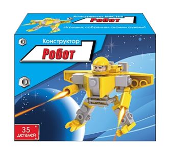 Конструктор. РОБОТ (Арт. К-7195), коробка 9*7*3,5 см (35 деталей) Конструктор. РОБОТ (Арт. К-7195), коробка 9*7*3,5 см (35 деталей)