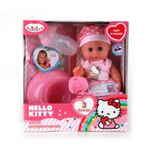 ПУПС "КАРАПУЗ" HELLO KITTY 20СМ, 3 ФУНКЦИИ, ПЬЕТ И ПИСАЕТ, С АКСЕСС. В РУСС. КОР. в кор.24шт