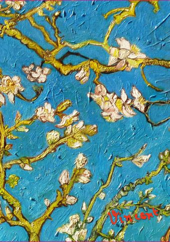Обложка пластиковая универсальная. Ван Гог. Цветущие ветки миндаля printio сумка с полной запечаткой цветущие ветки миндаля ван гог