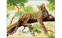Холст с красками 40х50 см по номерам. ЛЕОПАРД НА ВЕТКЕ (Арт. Q640) Холст с красками 40х50 см по номерам. ЛЕОПАРД НА ВЕТКЕ (Арт. Q640)
